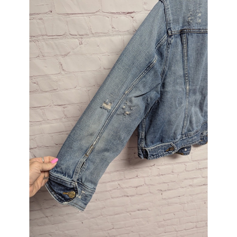 Mossimo Denim Women's Distressed Jean Jacket 18W Medium Wash EUC 039 - Picture 5 of 8
